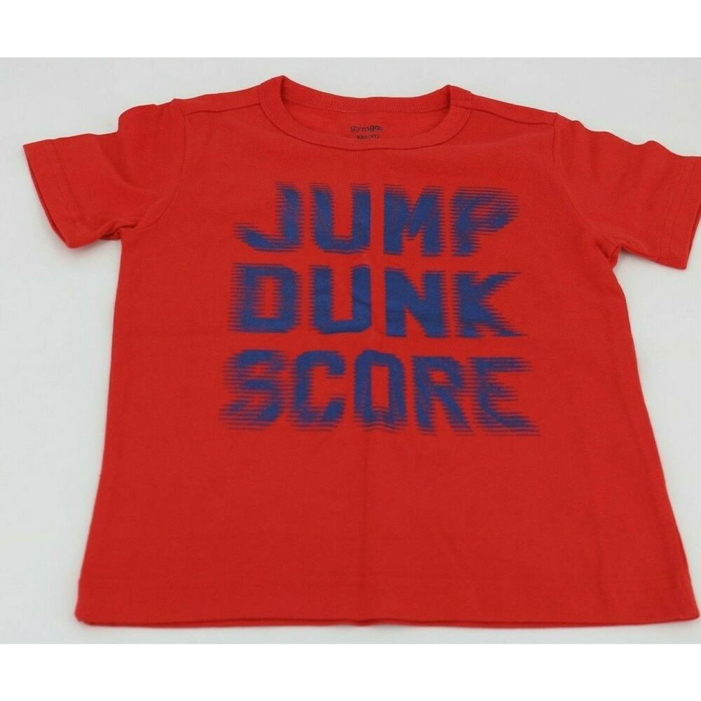 GymGo Boys' Red Basketball Short Sleeve Graphic T-Shirt Youth Size XXS